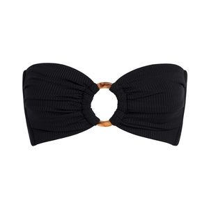 Black Rib Tori Bandeau Bikini Top